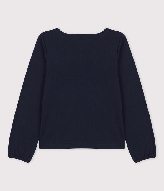 T-shirt met lange mouwen uit katoen voor meisjes blauw SMOKING