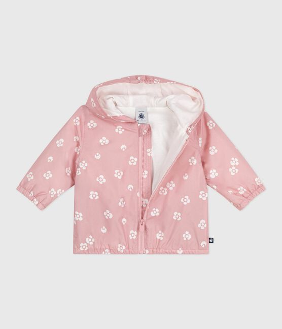 Baby windjack met bloemenprint roze CHARME/wit MARSHMALLOW