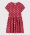 Robe imprimée en coton enfant fille rose PAPI/beige AVALANCHE