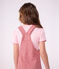 Katoenen kinder-T-shirt met korte mouw en streepjes roze/wit