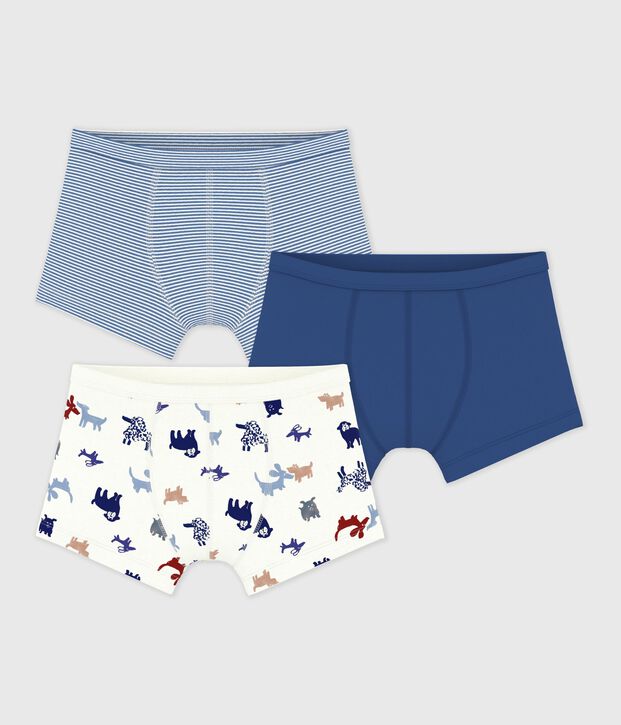 Lot de boxers enfant en coton &agrave; ceinture collet&eacute;e imprim&eacute; chiens multicouleur