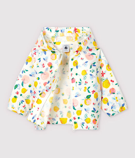 Coupe-vent en maille enduite bébé garçon blanc MARSHMALLOW/blanc MULTICO