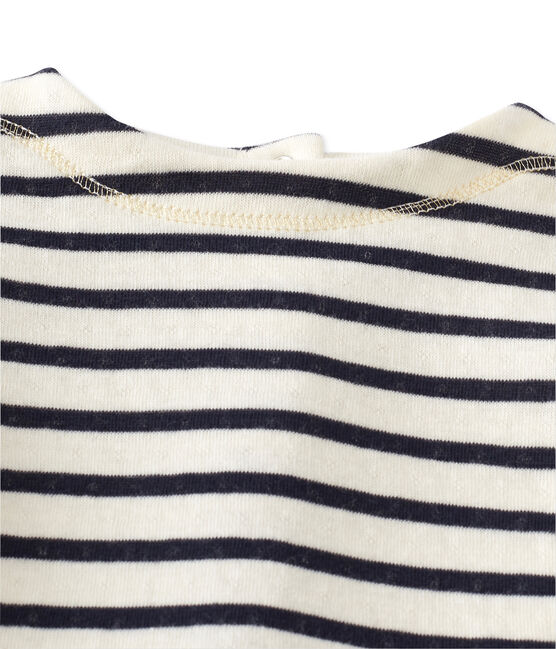 Jurk met streepjes voor babymeisjes beige COQUILLE/blauw SMOKING