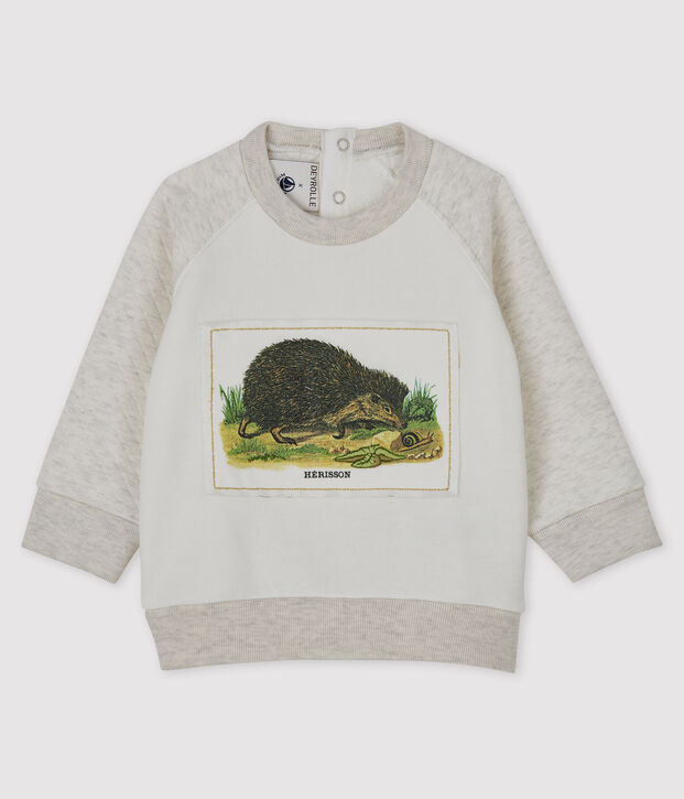 Sweatshirt b&eacute;b&eacute; gar&ccedil;on Petit Bateau x Deyrolle blanc/beige