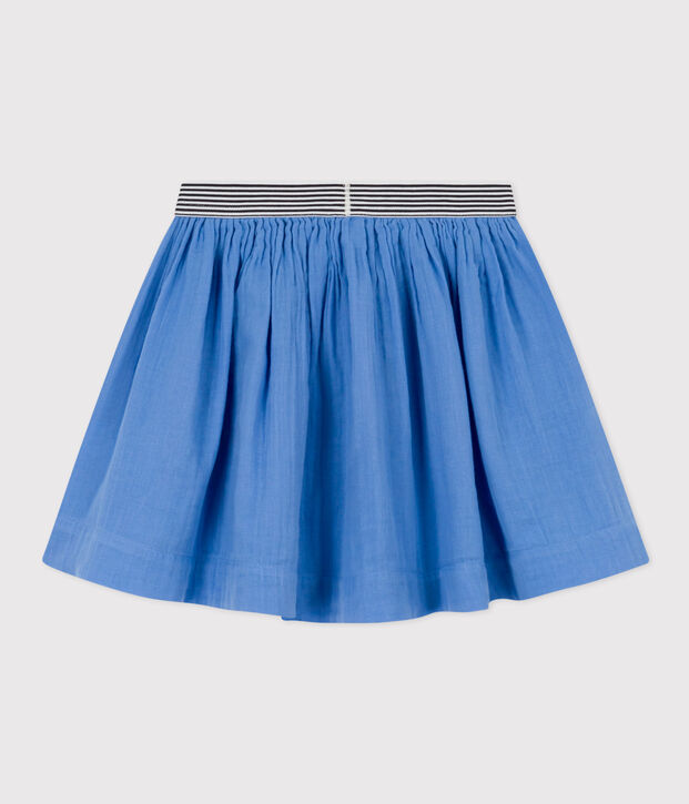 Meisjesrok in zacht katoen blauw