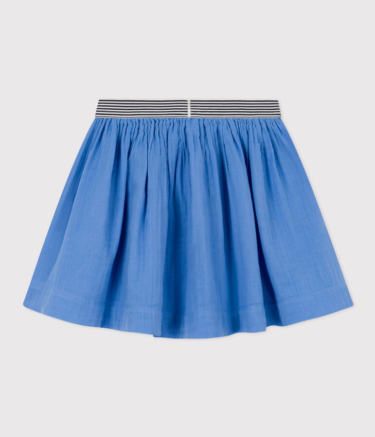 Jupe en gaze de coton enfant fille bleu