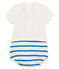 Korte playsuit voor babyjongens wit MARSHMALLOW/blauw COOL