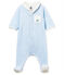 Bodyjama bébé garçon en velours milleraies bleu FRAICHEUR/blanc ECUME