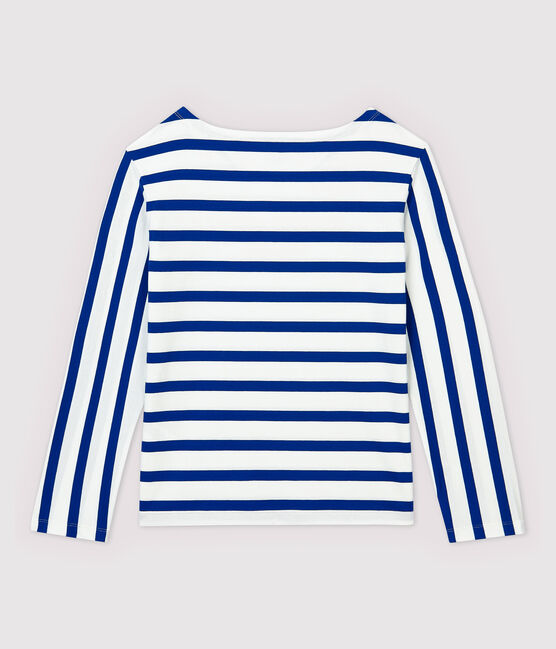 Lichte marinière Dames wit MARSHMALLOW/blauw SURF