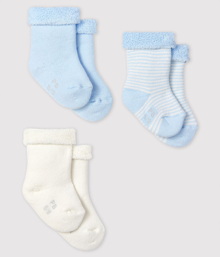 Drie sokjes voor baby's van tricot multicouleur