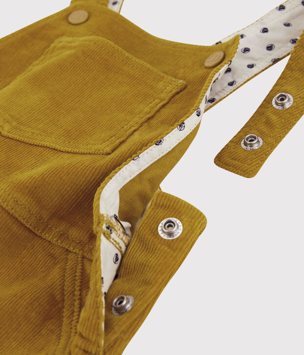 Salopette en velours b&eacute;b&eacute; jaune