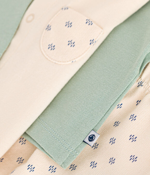 Set van lichte jerseystof uit 3 delen voor baby's ecru/multicouleur