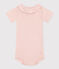 Babybody met korte mouwen en kraagje van katoen roze SALINE