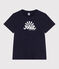 Le Droit, effen katoenen T-shirt voor dames blauw SMOKING