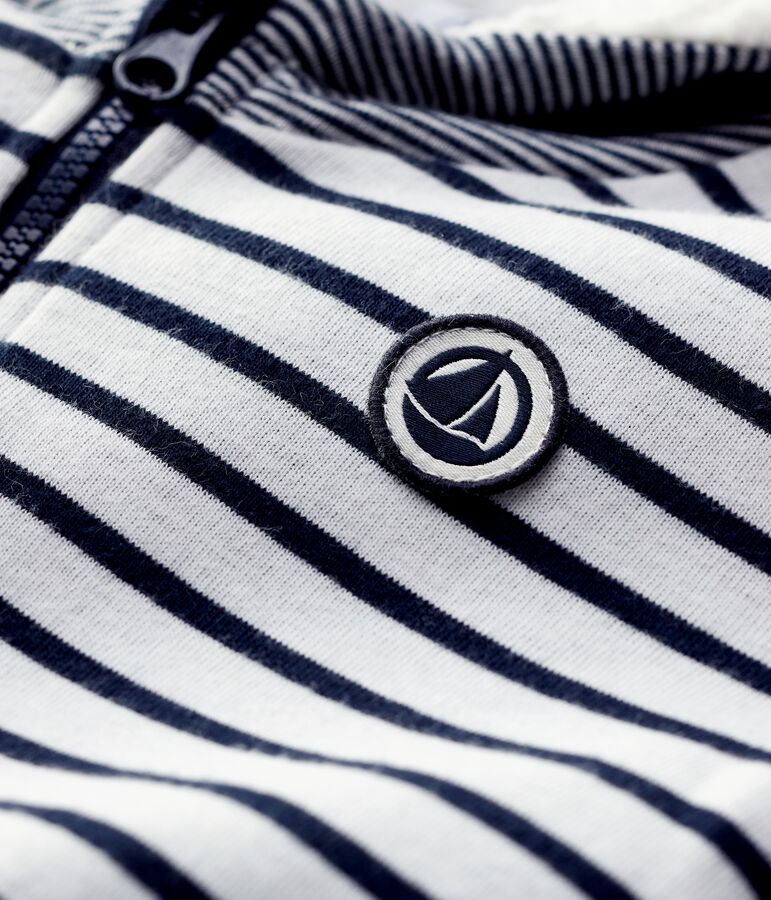 Teddy en sherpa b&eacute;b&eacute;. blanc MARSHMALLOW/bleu SMOKING