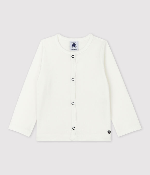 Katoenen babycardigan wit