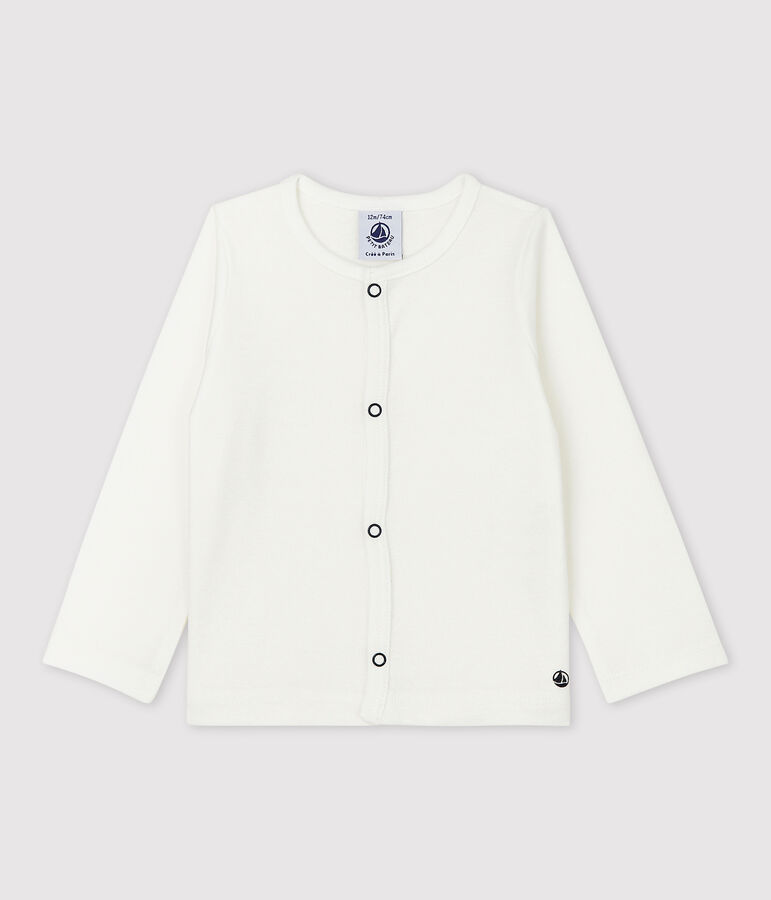 Cardigan en coton b&eacute;b&eacute; blanc MARSHMALLOW