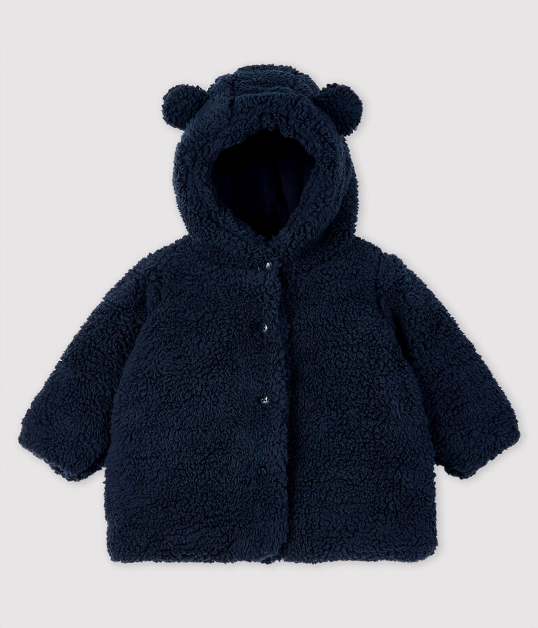 Manteau sherpa b&eacute;b&eacute; fille bleu SMOKING