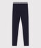 Jegging enfant en coton et &eacute;lasthanne bleu marine