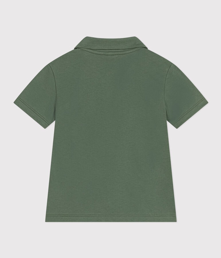 Polo manches courtes en coton enfant gar&ccedil;on vert