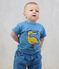 Effen katoenen T-shirt met korte mouwen voor baby's blauw ALASKA