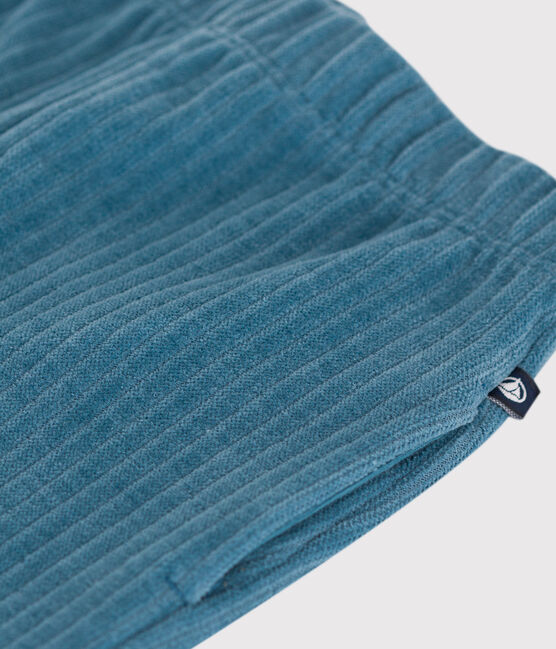 Fluwelen broek voor baby's blauw POLOCHON