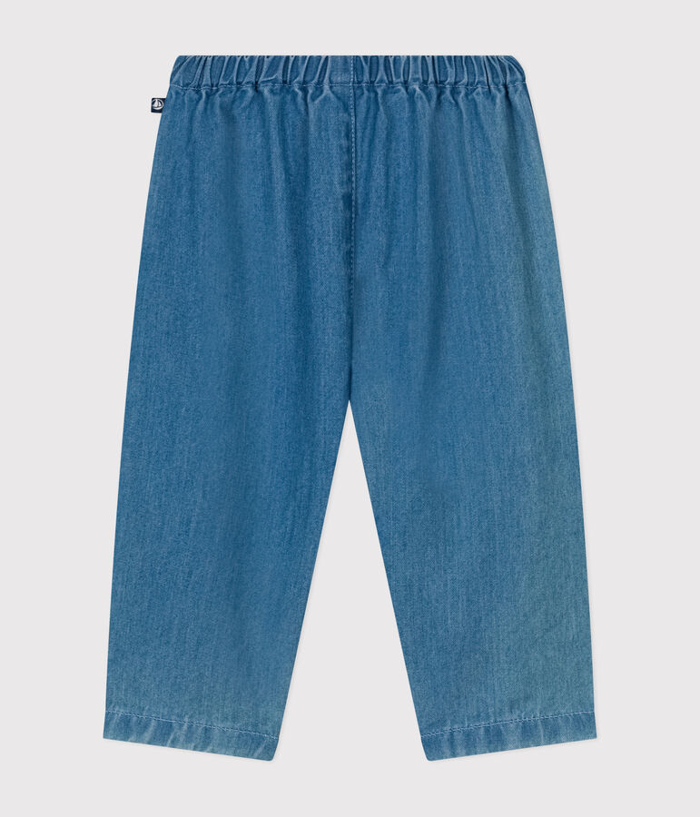 Babybroek van lichte, biologische denim blauw