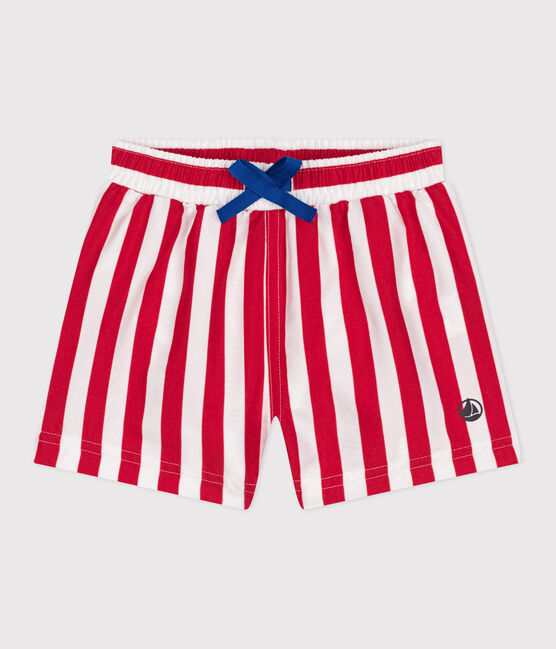 Zwemshort voor baby's met strepenprint rood MARSHMALLOW/ SPI