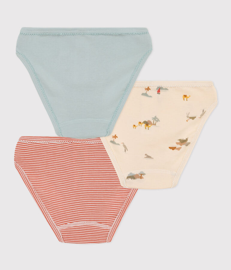 Lot de 3 culottes animaux en coton petite fille multicouleur