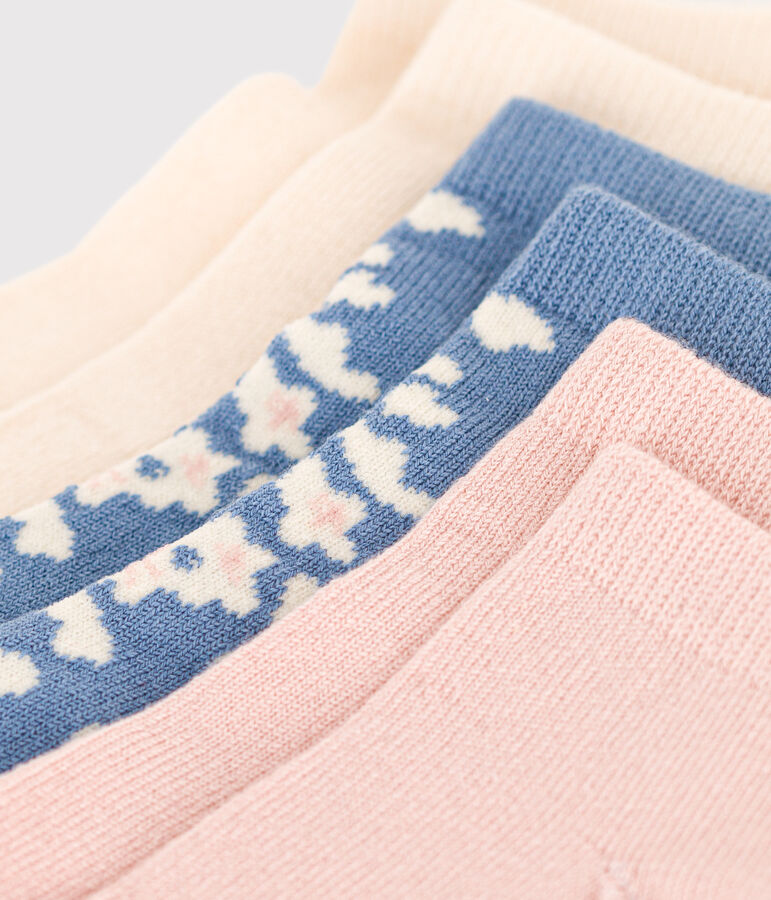 3 paires de chaussettes en coton fleurs enfant multicouleur