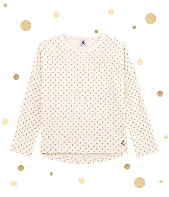 tee-shirtmanches longues blanc MARSHMALLOW/jaune DORE
