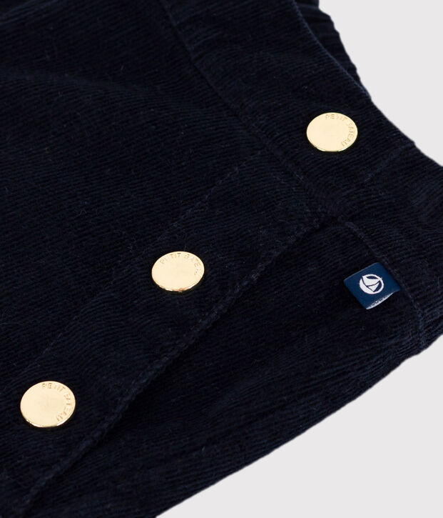 Pantalon enfant en velours uni bleu marine