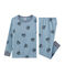 Pyjama petit garçon en côte bleu ACIER/blanc MULTICO