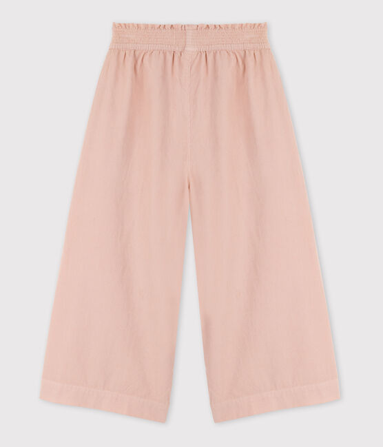 Fijne fluwelen meisjesbroek met wijde pijpen roze SALINE