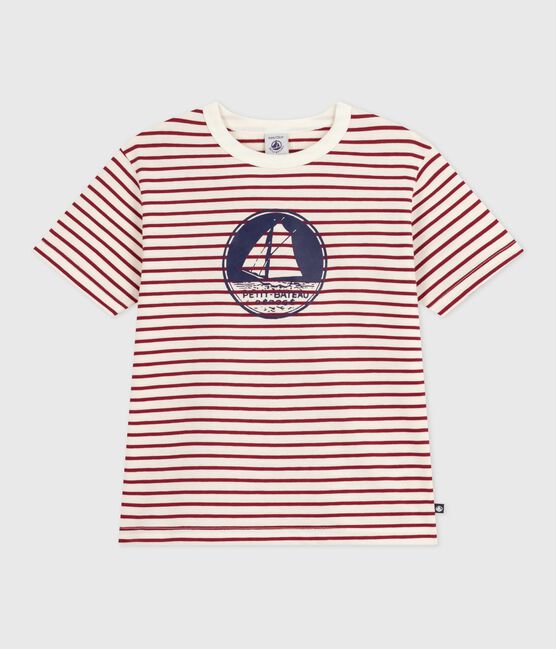 T-shirt met korte mouwen en print voor kinderen rood MILK/ AMARANTE
