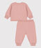 Tweedelig setje van tricot uit wol en katoen roze SALINE