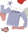 Dames marinière Serge Bloch wit MARSHMALLOW/blauw PERSE