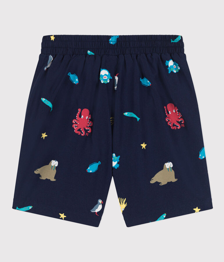 Gerecycleerde zwemshort met print voor jongens blauw/multicouleur