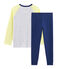 Pyjama petit garçon en côte bleu MEDIEVAL/blanc MULTICO