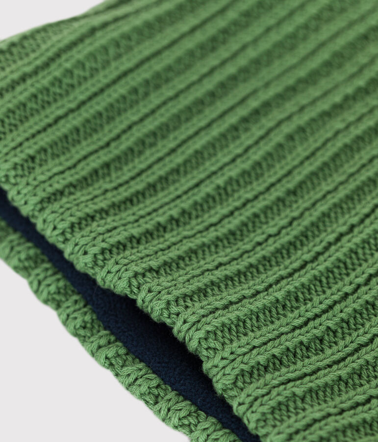 Snood en tricot doubl&eacute; en polaire enfant vert PALMERAIE