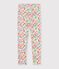 Legging enfant en coton &agrave; fleurs blanc/multicouleur