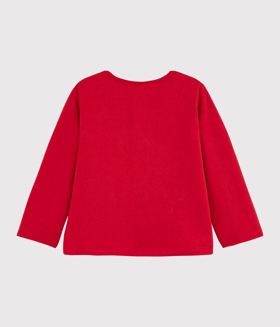 Molton cardigan voor meisjesbaby rood TERKUIT