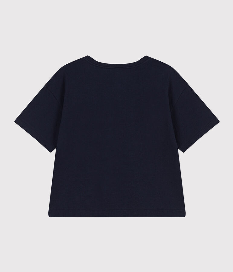 LE BOXY, wijd katoenen T-shirt voor dames blauw