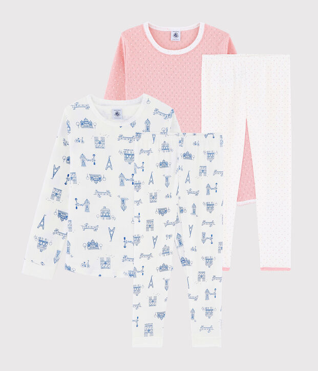 Set van meisjespyjama's van ribstof multicouleur