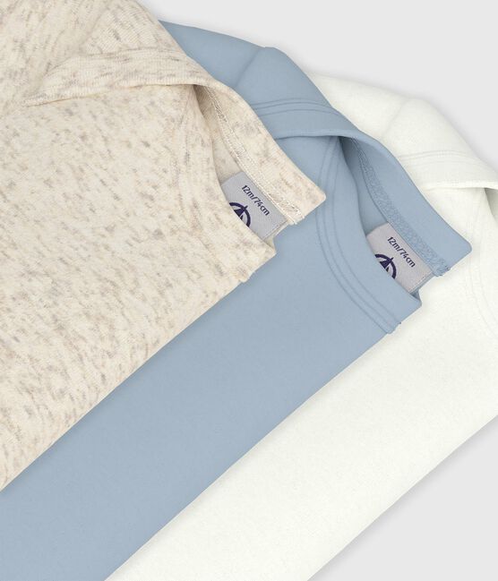 Lot de 3 bodies manches courtes en coton uni bébé variante 1