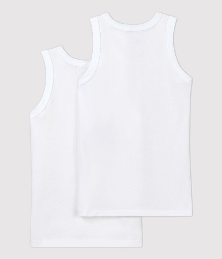 Set van 2 witte debardeurs voor kleine jongens multicouleur