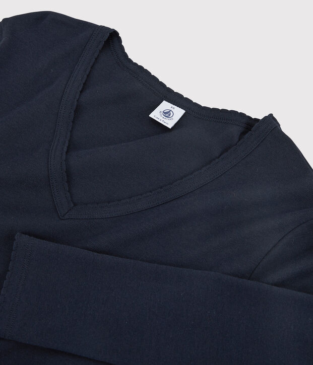 Tee-shirt L'ICONIQUE  cocotte en coton Femme bleu marine