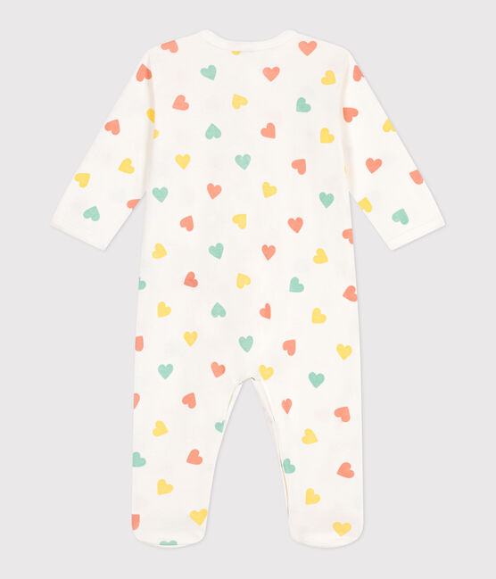 Pyjama bébé en coton cœurs blanc MARSHMALLOW/blanc MULTICO