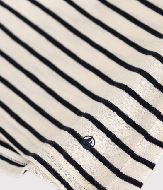 Bloesje met korte mouw van jersey voor baby's wit AVALANCHE/blauw SMOKING