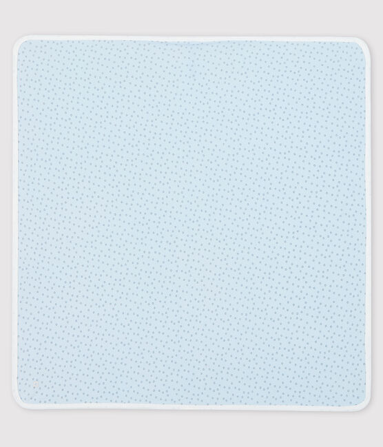 Drap de maternité bébé en côte bleu FRAICHEUR/gris CONCRETE